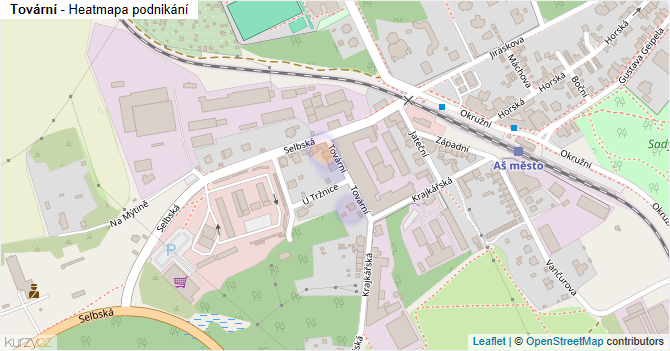 Tovární - mapa podnikání