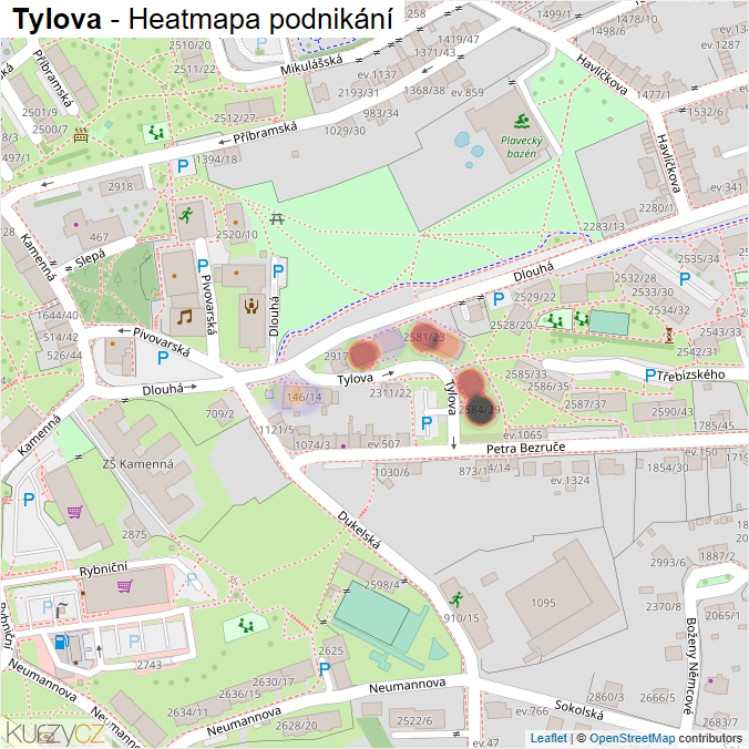 Mapa Tylova - Firmy v ulici.