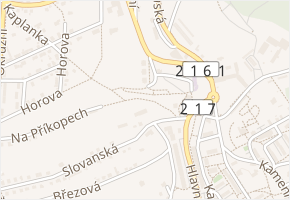 U Radnice v obci Aš - mapa ulice