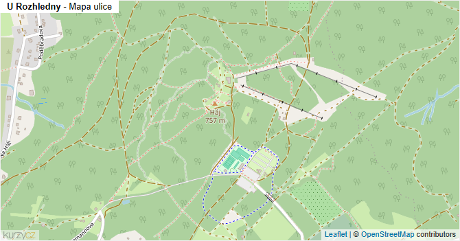 U Rozhledny - mapa ulice