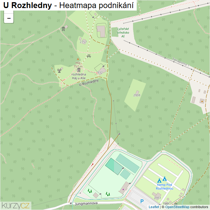 Mapa U Rozhledny - Firmy v ulici.