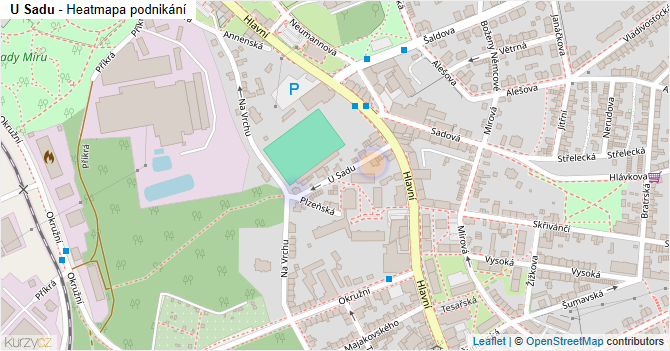 U Sadu - mapa podnikání