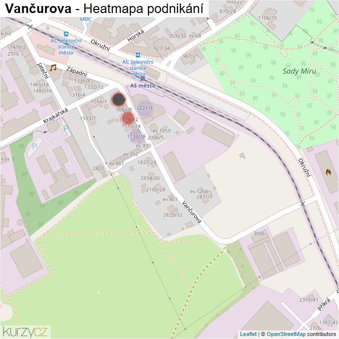 Mapa Vančurova - Firmy v ulici.