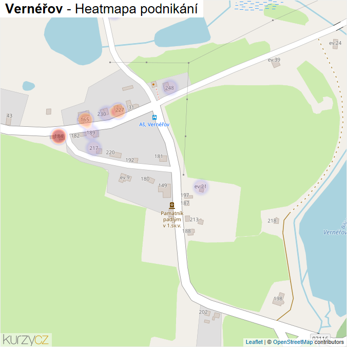 Mapa Vernéřov - Firmy v části obce.