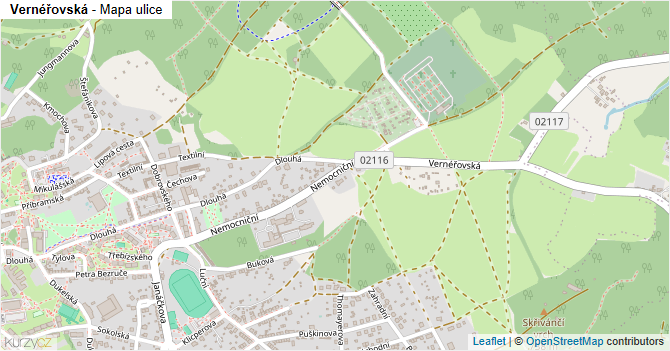 Vernéřovská - mapa ulice