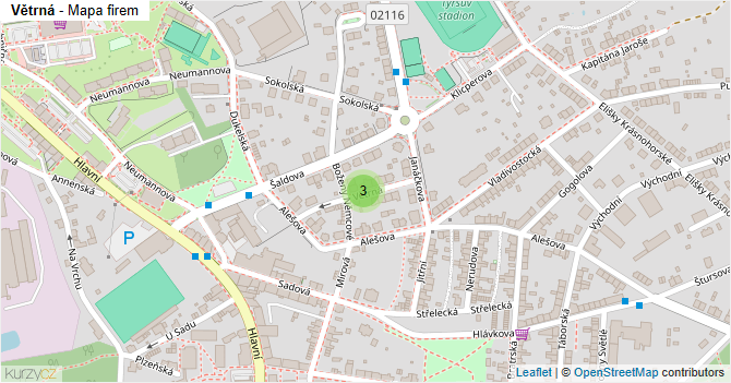 Větrná - mapa firem