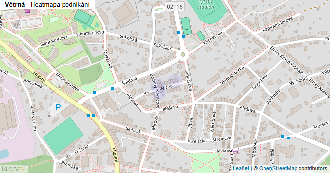 Větrná - mapa podnikání