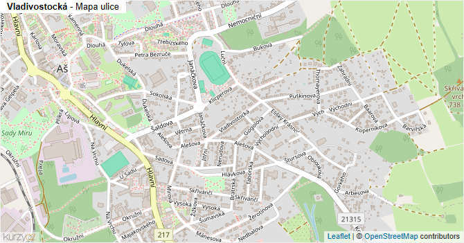 Vladivostocká - mapa ulice