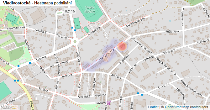 Vladivostocká - mapa podnikání