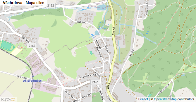 Všehrdova - mapa ulice
