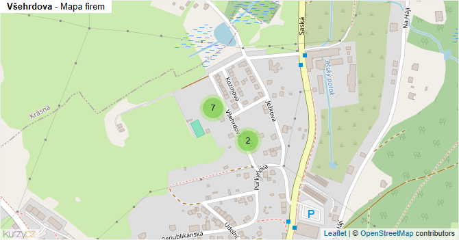 Všehrdova - mapa firem
