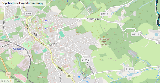 Východní - záplavové mapy stoleté vody