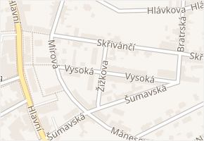 Vysoká v obci Aš - mapa ulice