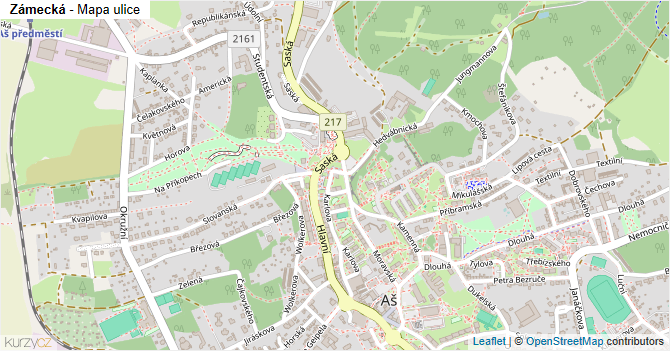 Zámecká - mapa ulice