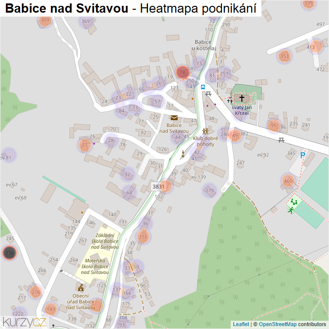 Mapa Babice nad Svitavou - Firmy v části obce.