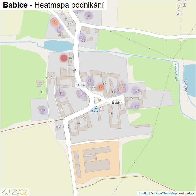 Mapa Babice - Firmy v části obce.