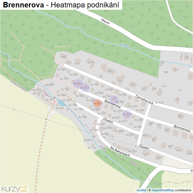 Mapa Brennerova - Firmy v ulici.