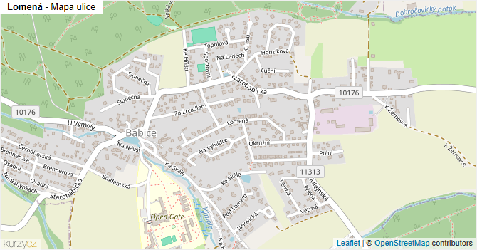 Lomená - mapa ulice
