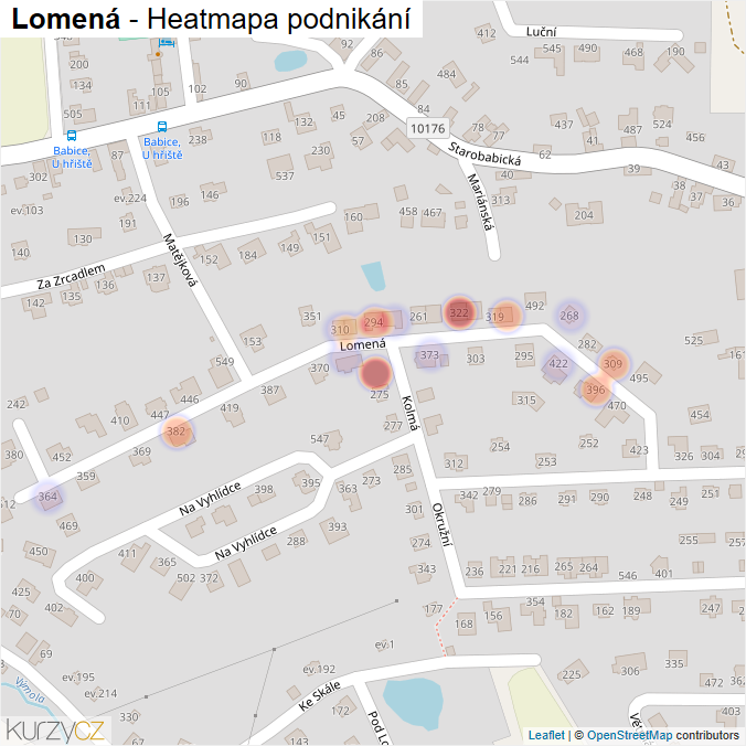 Mapa Lomená - Firmy v ulici.