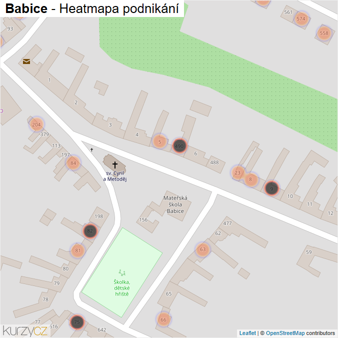 Mapa Babice - Firmy v obci.