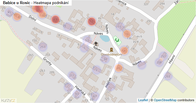 Babice u Rosic - mapa podnikání