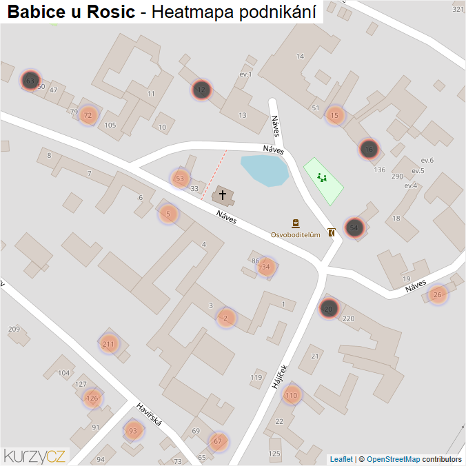 Mapa Babice u Rosic - Firmy v obci.