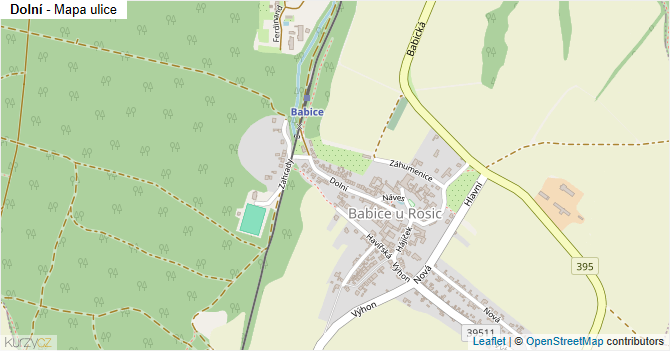 Dolní - mapa ulice