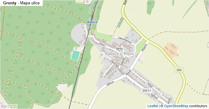 Grunty - mapa ulice