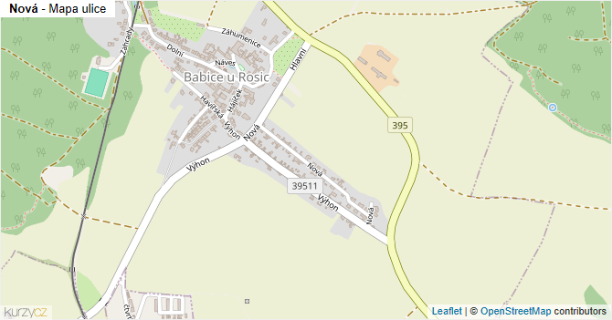 Nová - mapa ulice