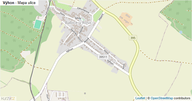Výhon - mapa ulice