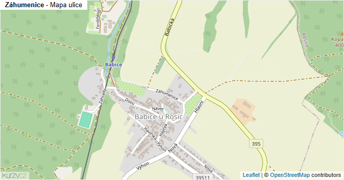 Záhumenice - mapa ulice