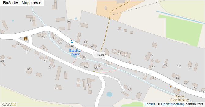 Bačalky - mapa obce