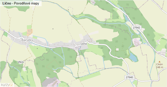 Lično - záplavové mapy stoleté vody