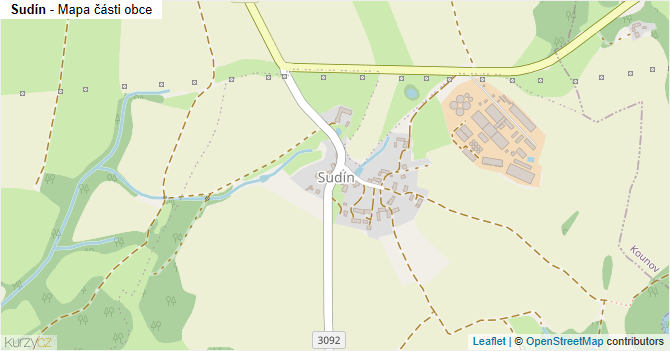 Sudín - mapa části obce