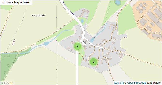 Sudín - mapa firem