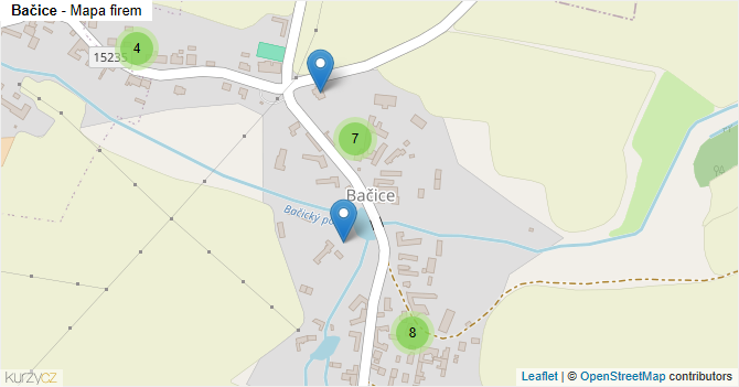 Bačice - mapa firem