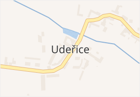 Udeřice v obci Bačice - mapa části obce
