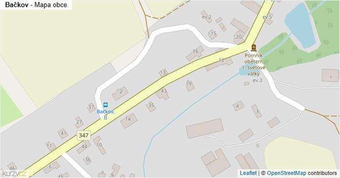 Bačkov - mapa obce