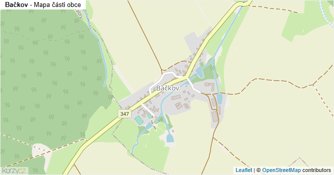 Bačkov - mapa části obce