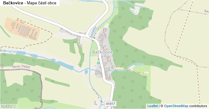 Bačkovice - mapa části obce