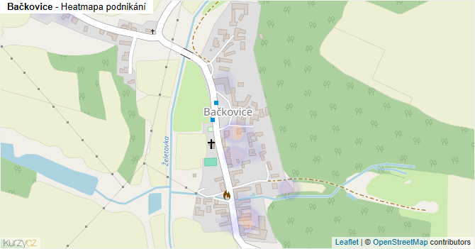 Bačkovice - mapa podnikání