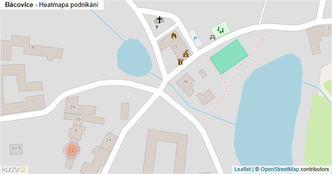 Bácovice - mapa podnikání