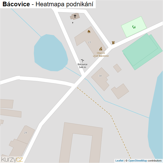 Mapa Bácovice - Firmy v obci.