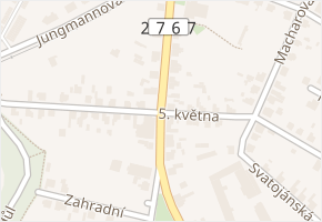 5. května v obci Bakov nad Jizerou - mapa ulice
