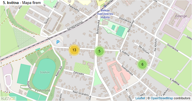 5. května - mapa firem