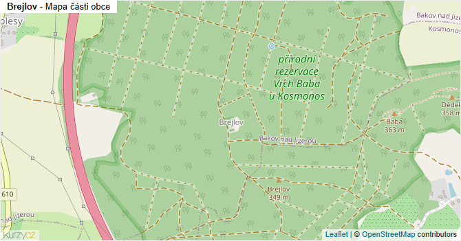 Brejlov - mapa části obce
