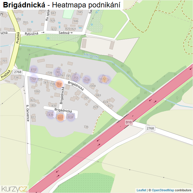 Mapa Brigádnická - Firmy v ulici.