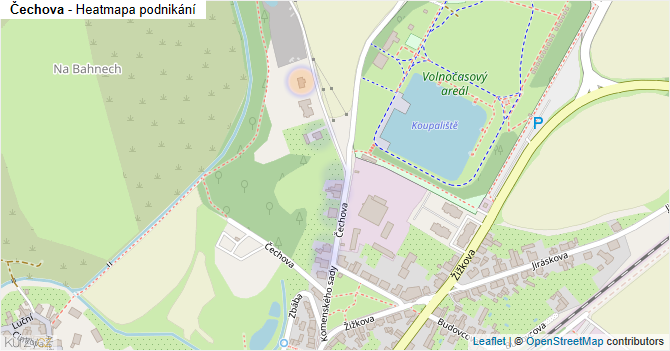 Čechova - mapa podnikání