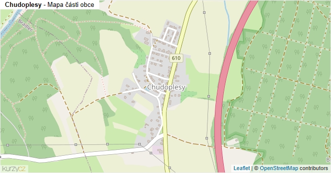 Chudoplesy - mapa části obce