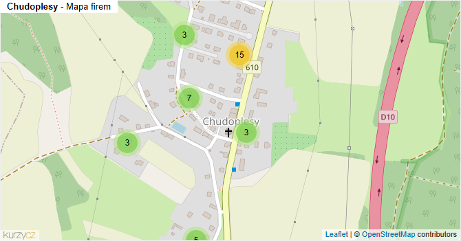 Chudoplesy - mapa firem